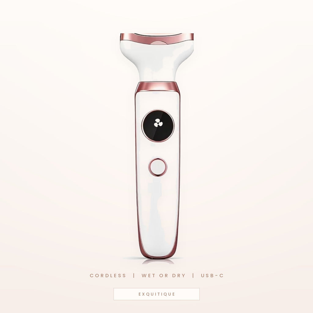Cordless five-in-one womens grooming kit in white and rose gold
