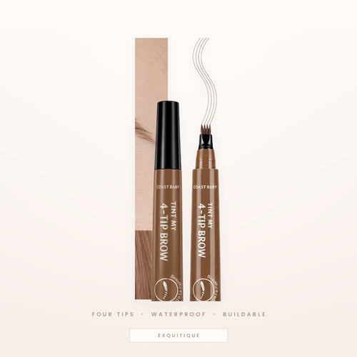 Four-tip microblading brow pen with its fork tip