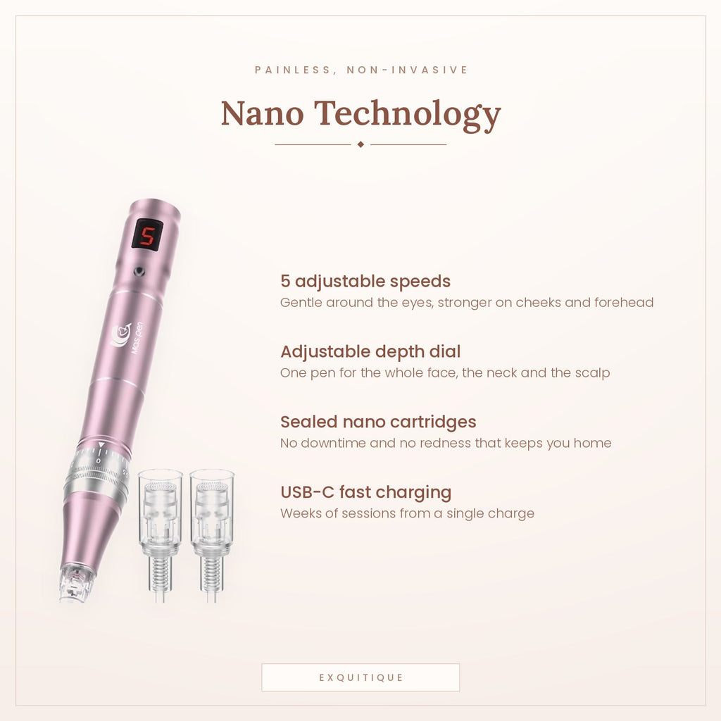 Five adjustable speeds, depth dial, sealed nano cartridges and USB-C charging