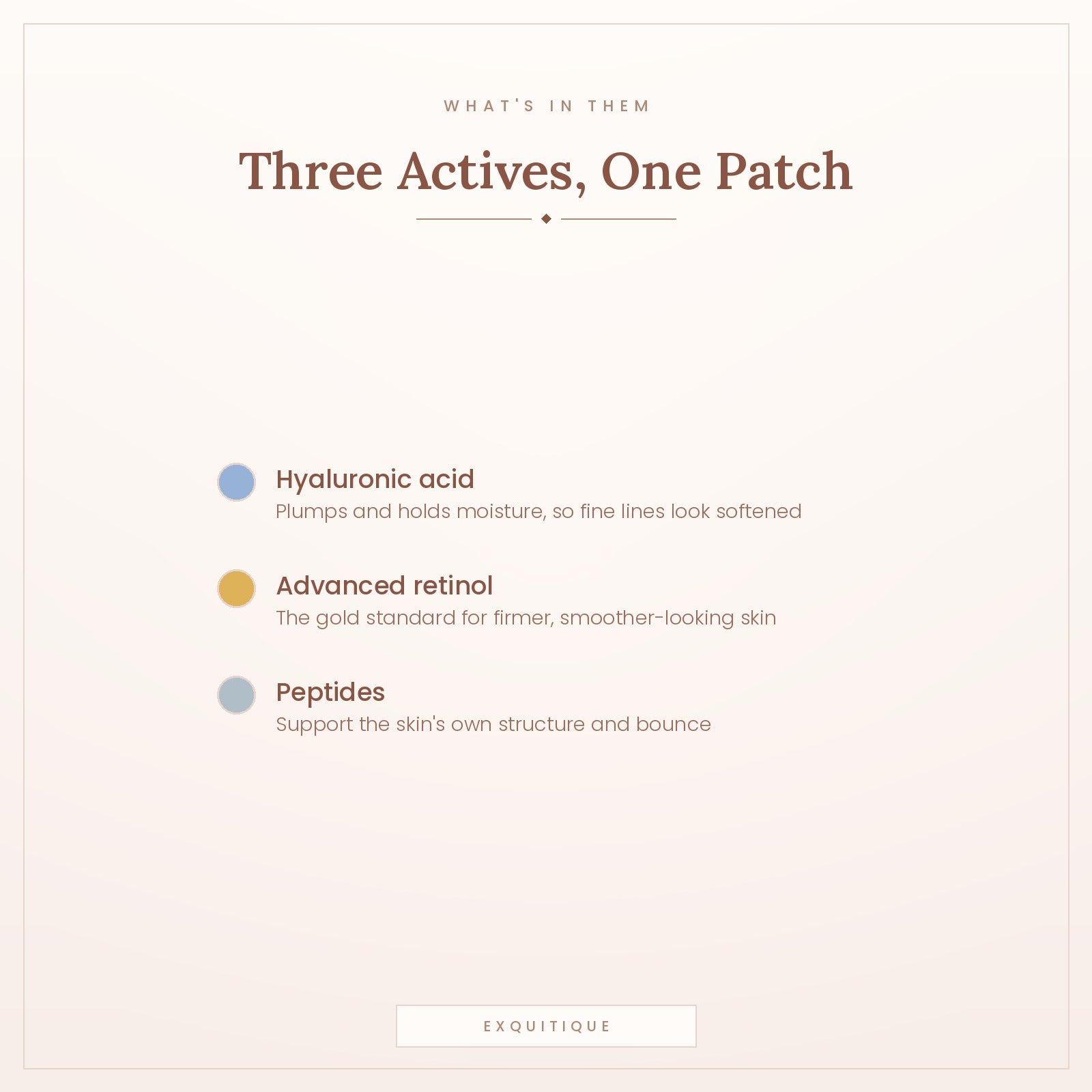 The three actives - hyaluronic acid, advanced retinol and peptides