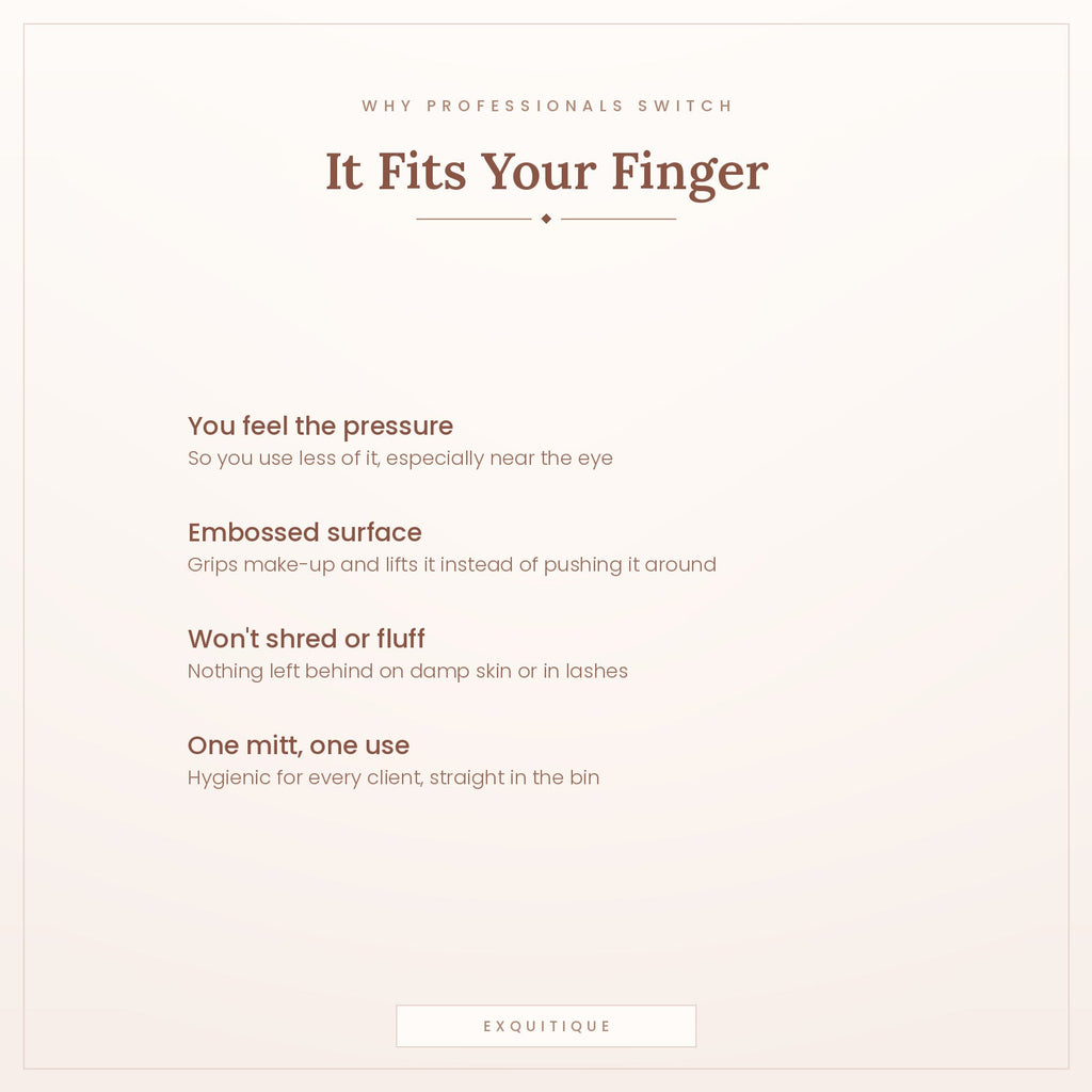 Why a finger mitt gives more control than a flat cotton pad
