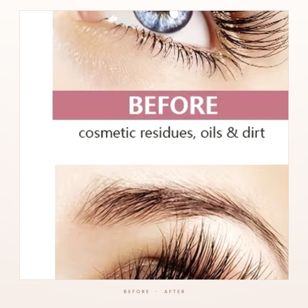 Lashes before and after cleansing