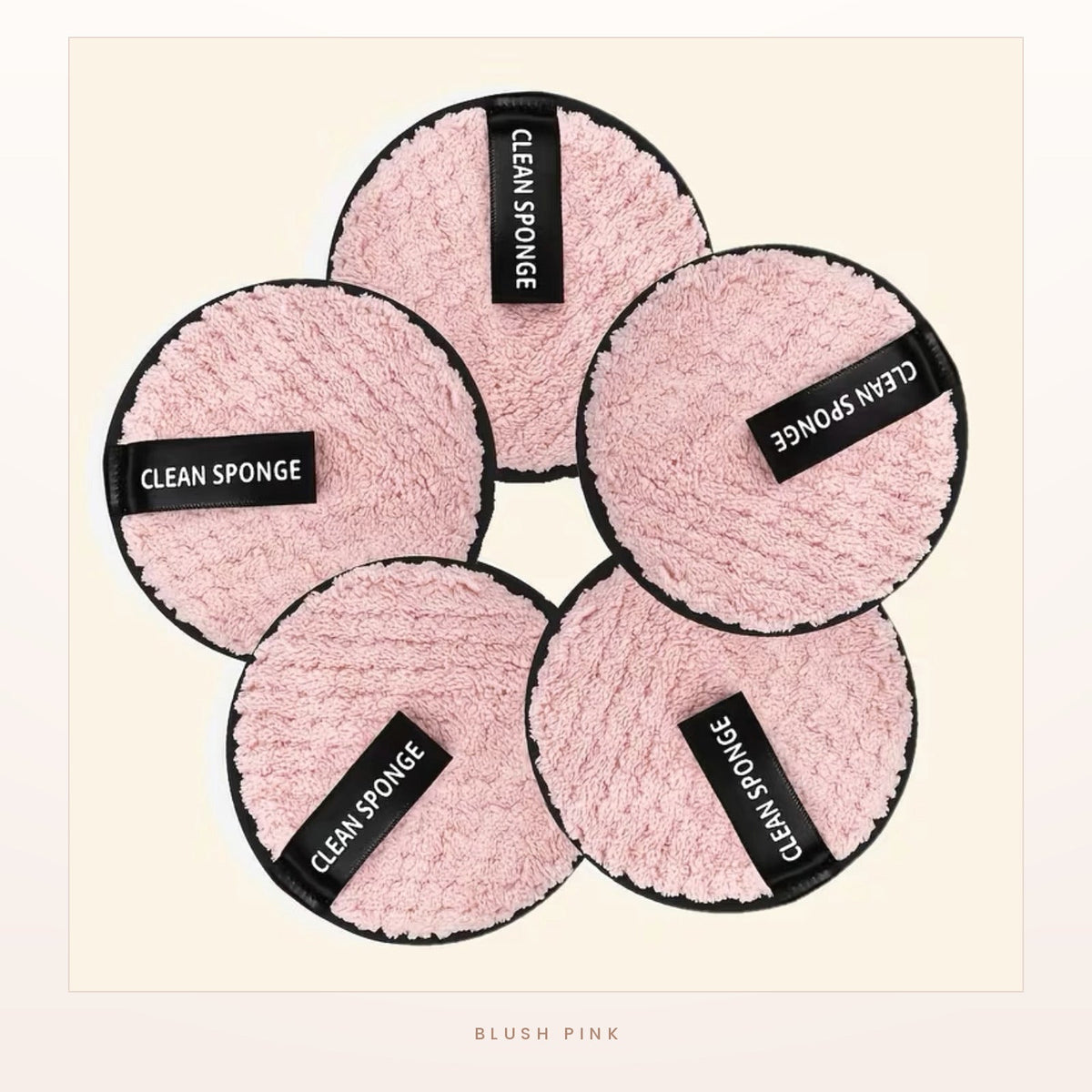 Blush pink reusable makeup remover pads