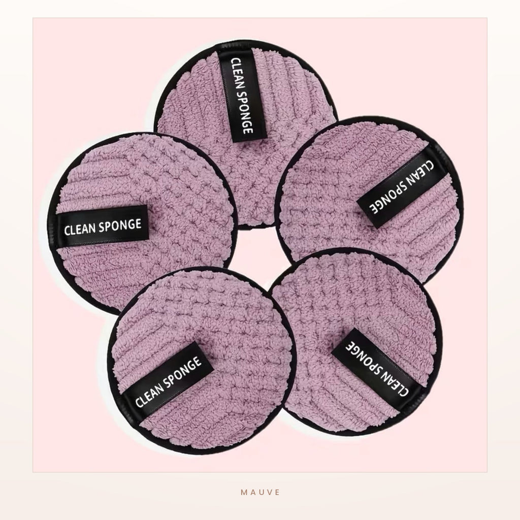 Mauve reusable makeup remover pads