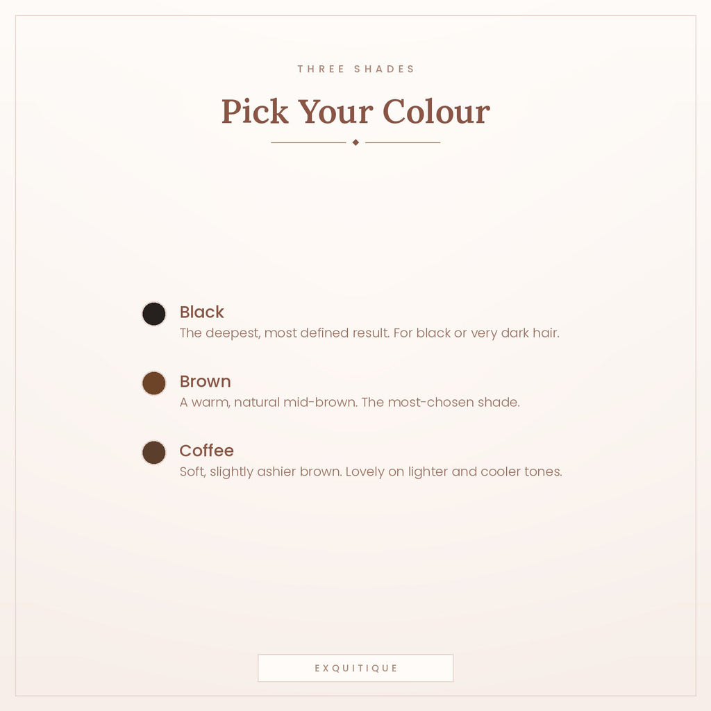 Choosing between the black, brown and coffee shades