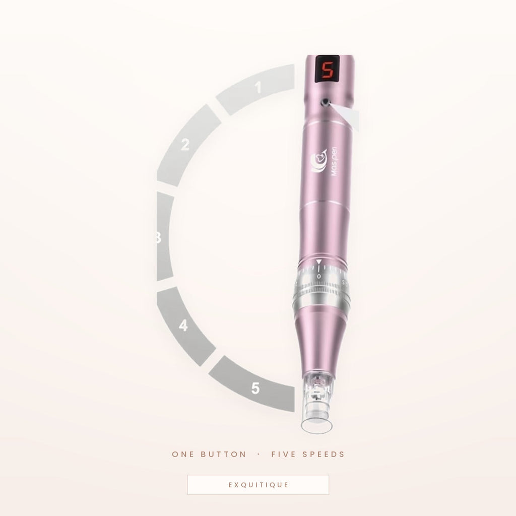 Lit speed display on the pen with one-button control
