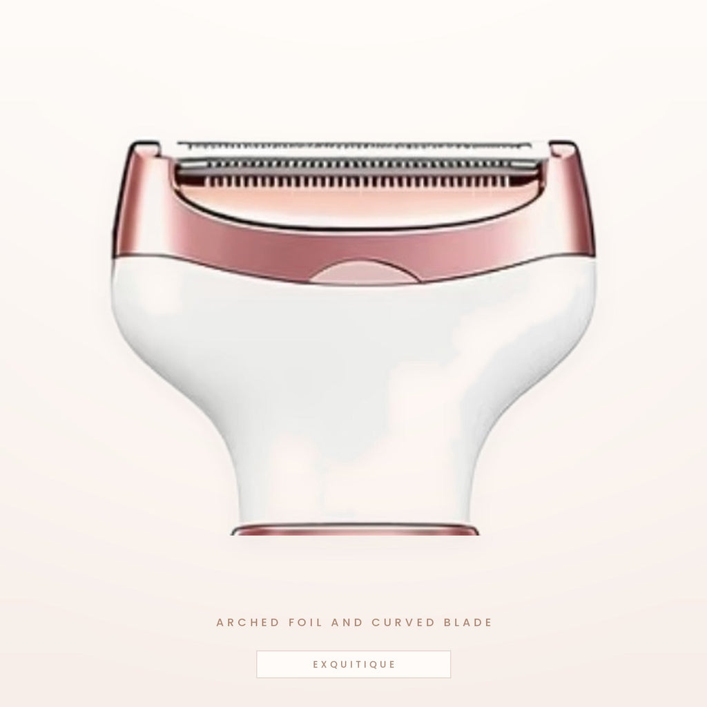 The arched foil and curved blade of the body shaver head