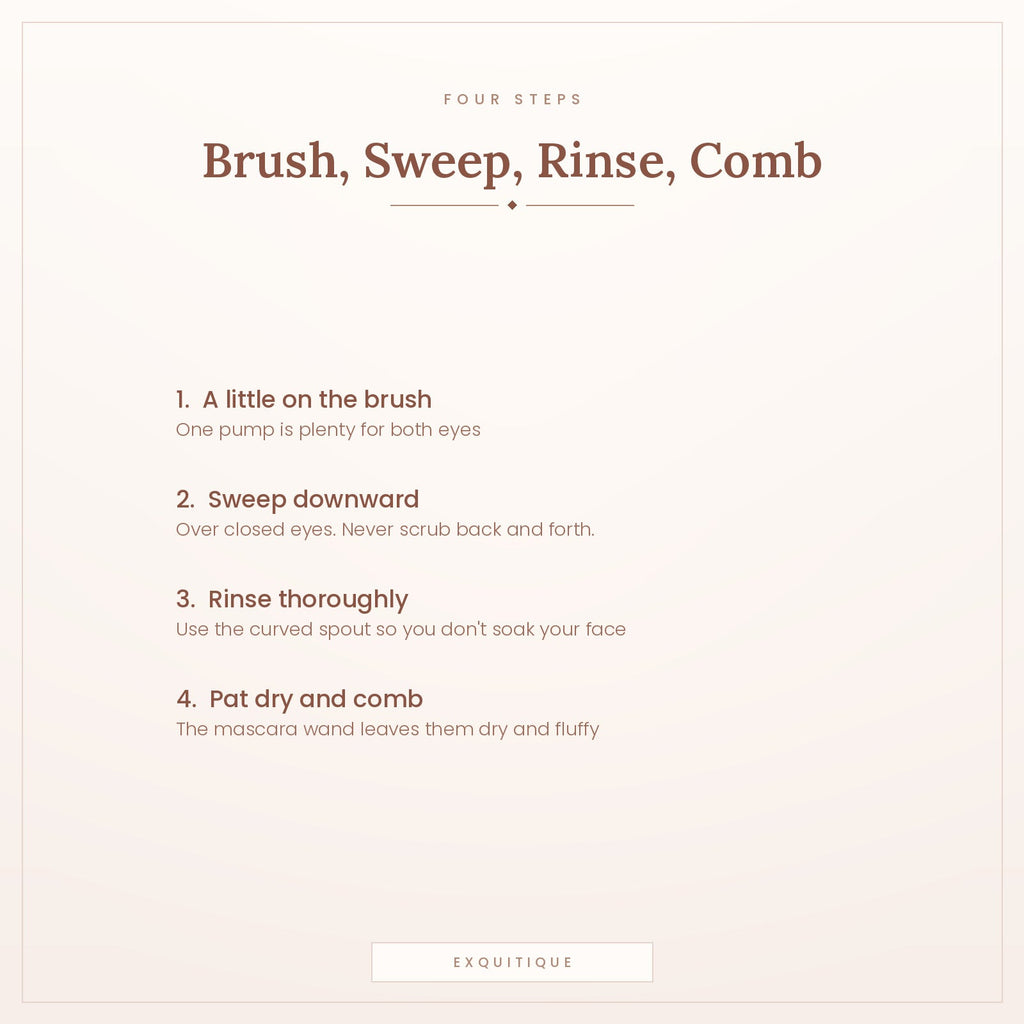 Four steps for cleaning lash extensions