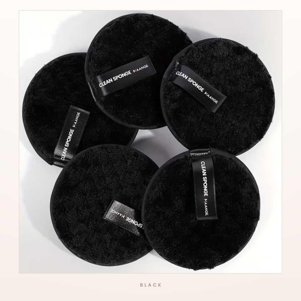 Black reusable makeup remover pads