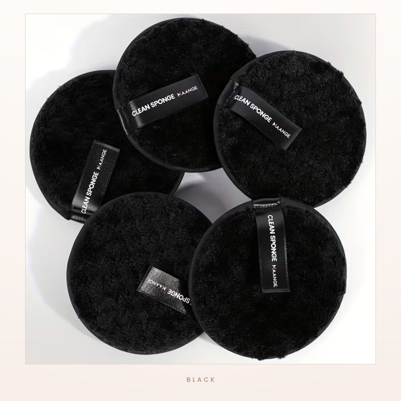 Black reusable makeup remover pads