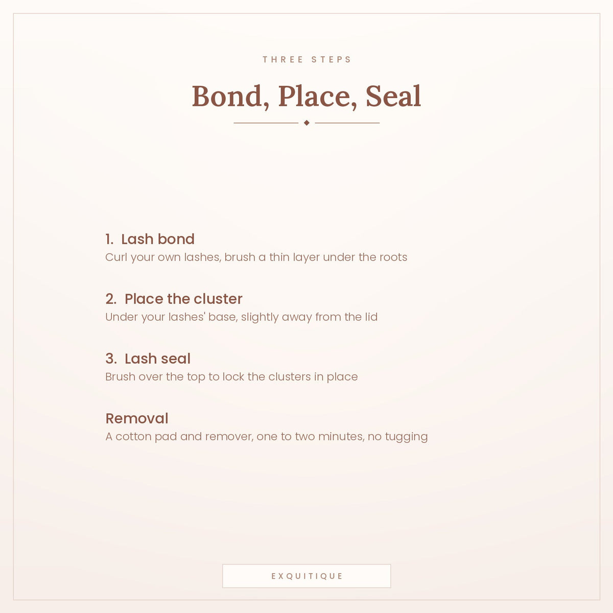 Three steps - bond, place the cluster, seal